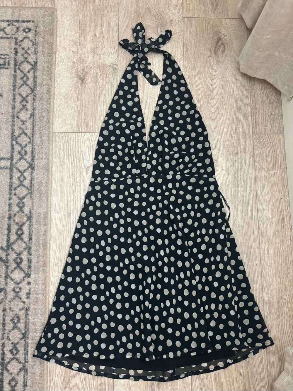 Forever 21 Black Halter Polka Dot Sundress